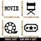 Movie Theater Film Reel Director Chair Ticket Rubber Stamp Set for Stamping Crafting Planners